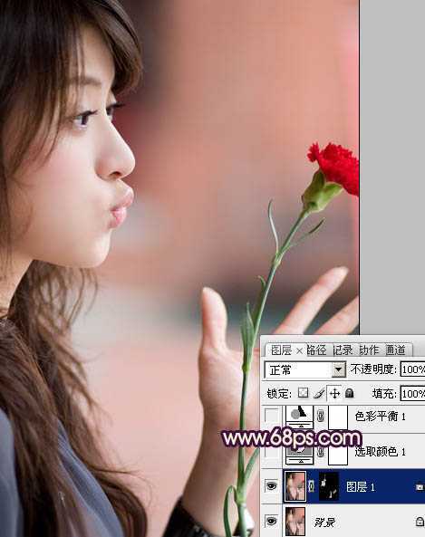 ‘Photosho将写意人物图片调出柔和的淡暖色‘