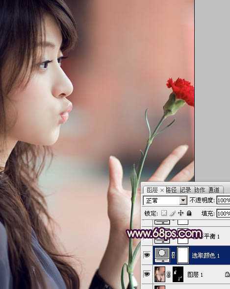 ‘Photosho将写意人物图片调出柔和的淡暖色‘