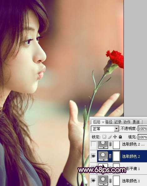 ‘Photosho将写意人物图片调出柔和的淡暖色‘