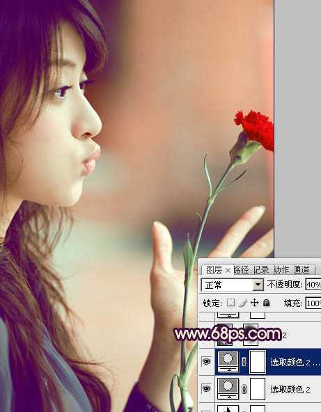 ‘Photosho将写意人物图片调出柔和的淡暖色‘