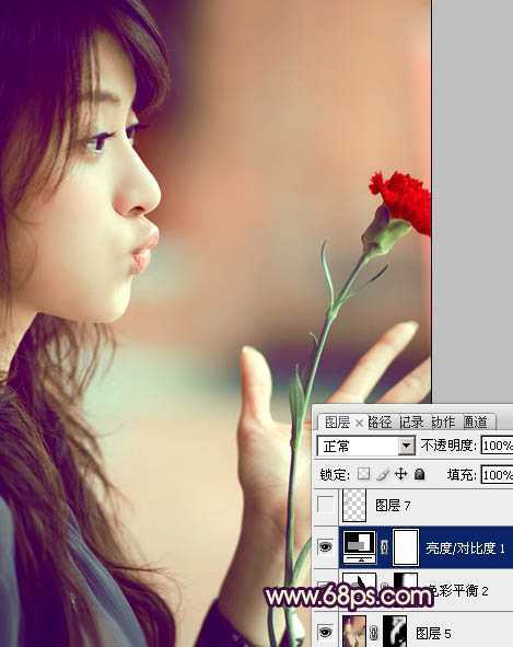 ‘Photosho将写意人物图片调出柔和的淡暖色‘