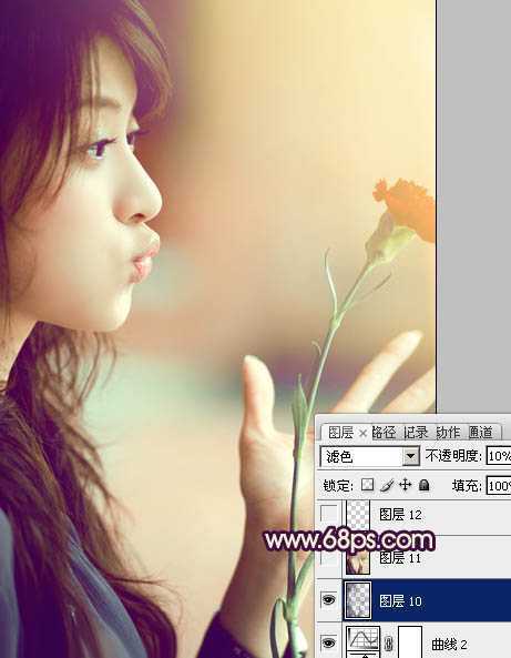 ‘Photosho将写意人物图片调出柔和的淡暖色‘