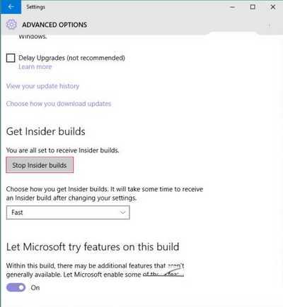 win10预览版10134拒绝后续预览版推送方法