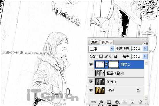 ‘Photoshop利用蒙版制作素描美女照片效果‘