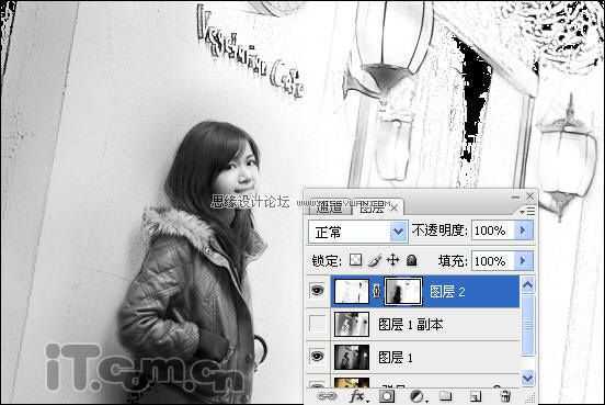 ‘Photoshop利用蒙版制作素描美女照片效果‘