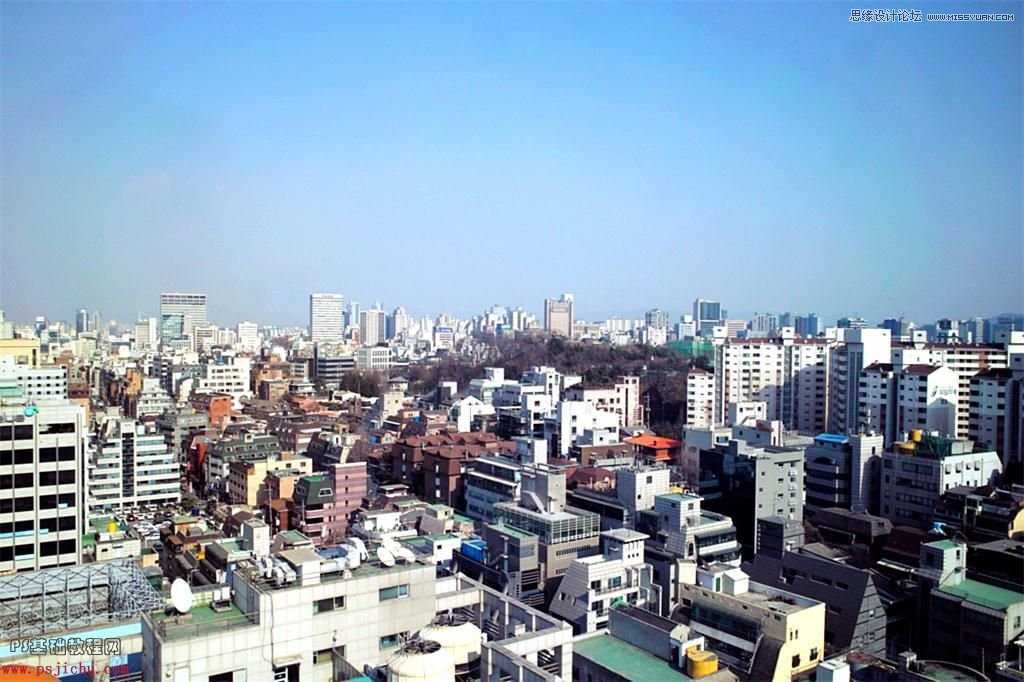 ‘Photoshop调出通透清新的城市照片色调‘