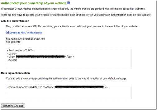 Authenticate Ownership of Website - Bing_1244100794421