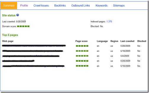 Site Summary - Webmaster Tools - Bing_1244101046273