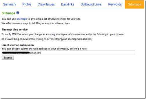 Add a Site Map - Webmaster Tools - Bing_1244105760966