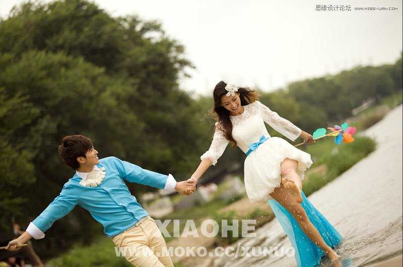 ‘使用Photoshop调出夕阳下逆光风格的婚片图文教程‘