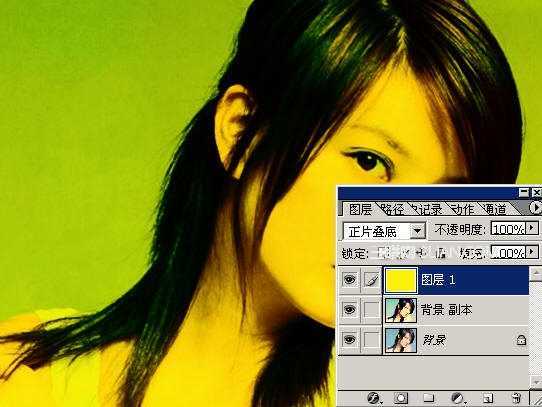 ‘Photoshop快速将明星照片打造浪漫温馨青黄色效果‘