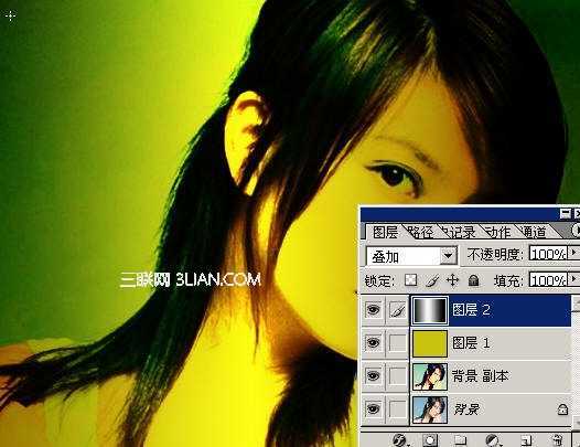 ‘Photoshop快速将明星照片打造浪漫温馨青黄色效果‘