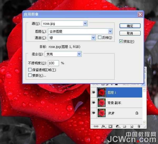 ‘Photoshop快速将红色玫瑰变成金色的效果‘