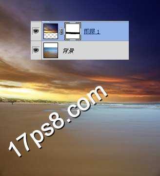 ‘photoshop简单合成漂亮的海边日出场景效果‘