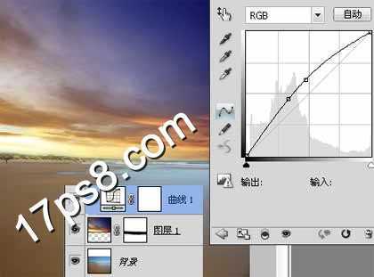 ‘photoshop简单合成漂亮的海边日出场景效果‘