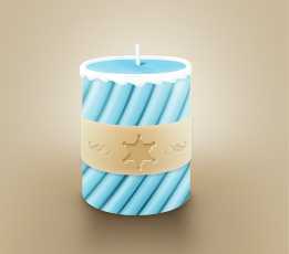 ‘Photoshop制作一根简单的蓝色小蜡烛‘