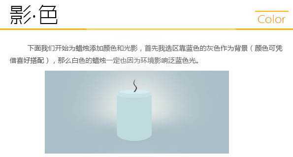 ‘Photoshop制作一根简单的蓝色小蜡烛‘