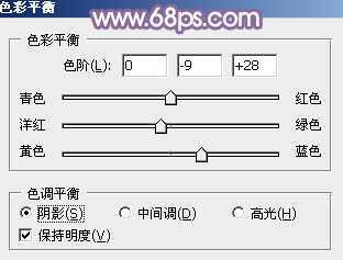 ‘Photoshop将水塘边的美女加上漂亮的淡调黄紫色‘