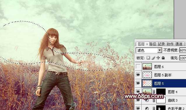 ‘photoshop利用通道快速为荒原人物图片打造出柔和的橙绿色‘