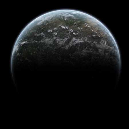 ‘photoshop合成制作出流星撞击星球的壮观景象‘