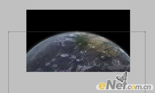 ‘photoshop合成制作出流星撞击星球的壮观景象‘