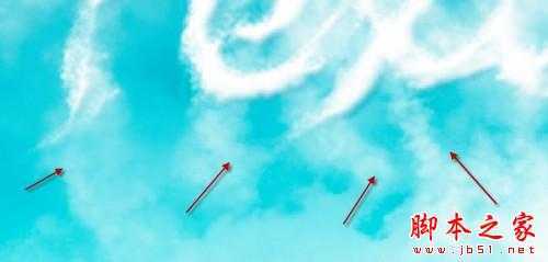 ‘Photoshop设计制作天空中清爽洁白的云朵字‘