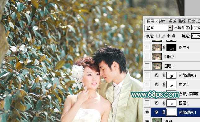 ‘Photoshop将外景人物图片调成斑斓的橙红色‘