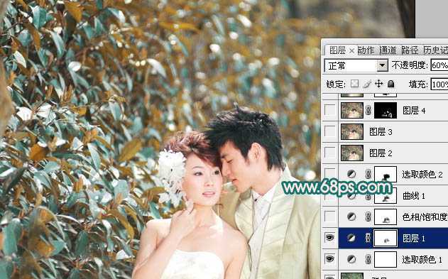 ‘Photoshop将外景人物图片调成斑斓的橙红色‘