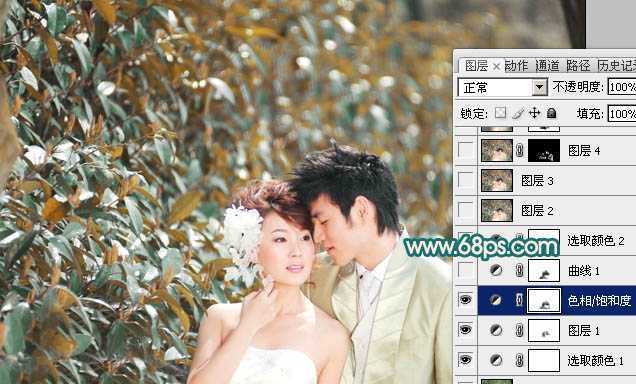 ‘Photoshop将外景人物图片调成斑斓的橙红色‘