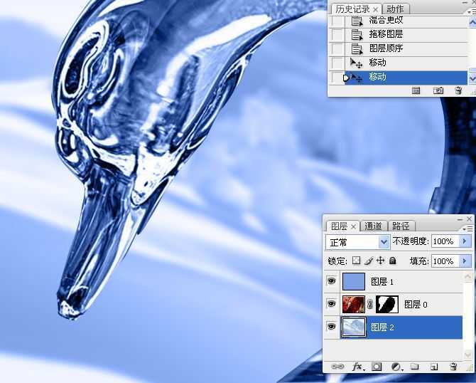 ‘photoshop通过计算选区抠出透明玻璃冰雕换背景教程‘