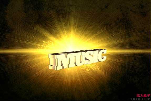 ‘Photoshop打造经典的动感音乐立体字‘