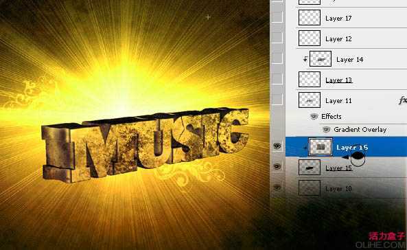 ‘Photoshop打造经典的动感音乐立体字‘