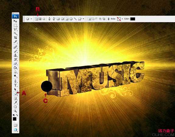 ‘Photoshop打造经典的动感音乐立体字‘