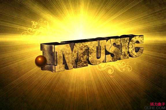 ‘Photoshop打造经典的动感音乐立体字‘