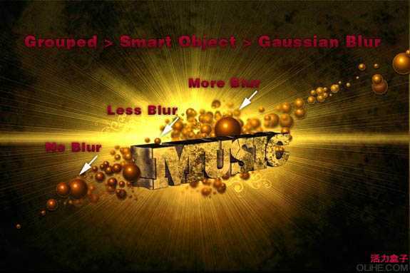 ‘Photoshop打造经典的动感音乐立体字‘