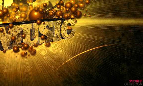 ‘Photoshop打造经典的动感音乐立体字‘