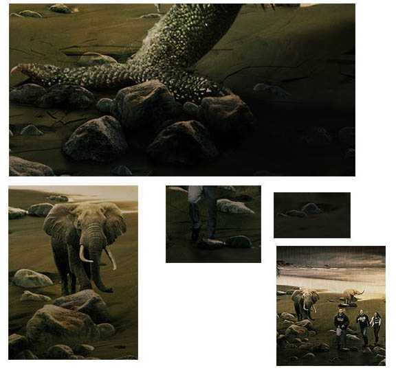 ‘PS合成制作出恐怖片中的巨大蜥蜴‘