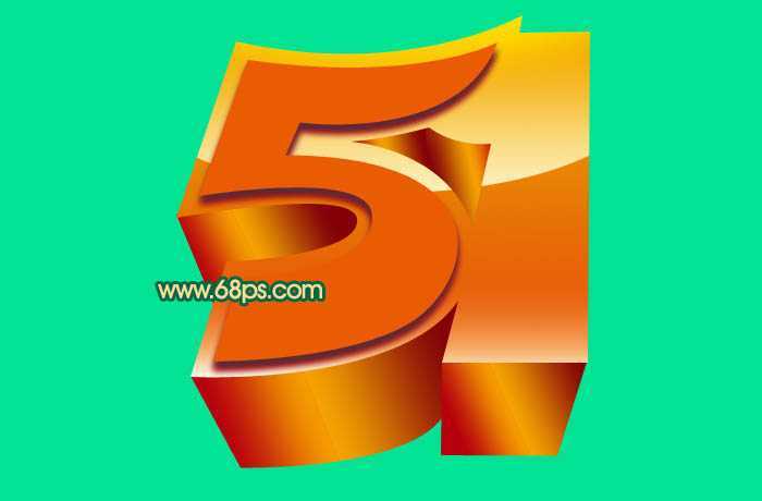 ‘Photoshop打造超酷的五一黄金立体字效果‘