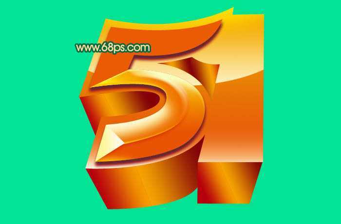 ‘Photoshop打造超酷的五一黄金立体字效果‘