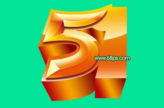 ‘Photoshop打造超酷的五一黄金立体字效果‘