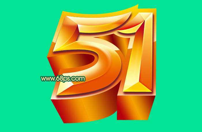 ‘Photoshop打造超酷的五一黄金立体字效果‘