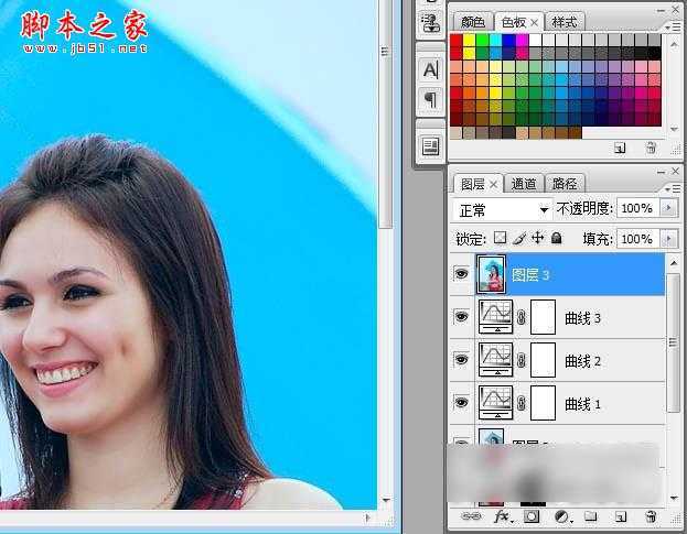 ‘Photoshop将偏暗的美女图片调出亮丽清新效果‘