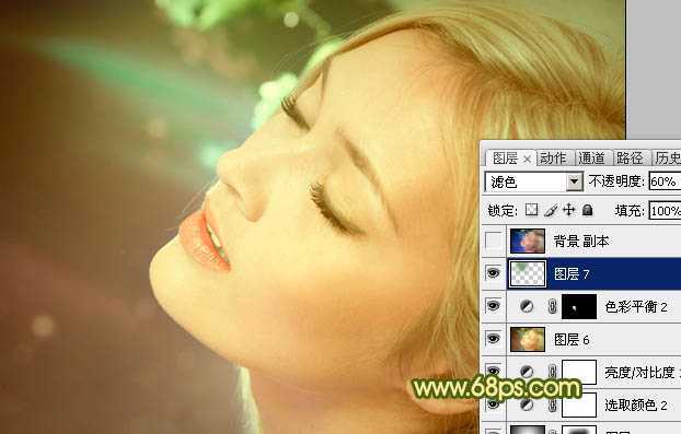 ‘Photoshop打造清爽的淡黄绿色人物图片‘