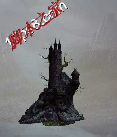 ‘photoshop合成制作美女在恐怖山谷城堡当秋千的场景‘
