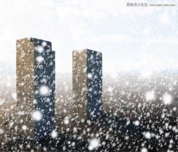 ‘Photoshop给图片加上逼真的漫天飞舞大雪效果图‘