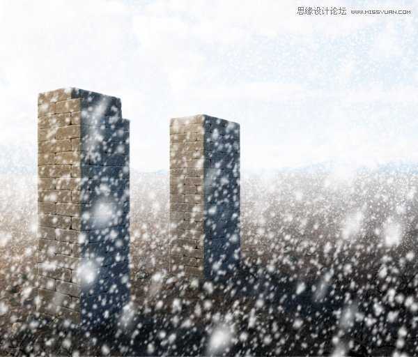 ‘Photoshop给图片加上逼真的漫天飞舞大雪效果图‘