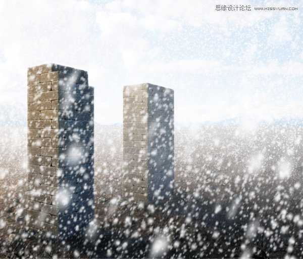 ‘Photoshop给图片加上逼真的漫天飞舞大雪效果图‘