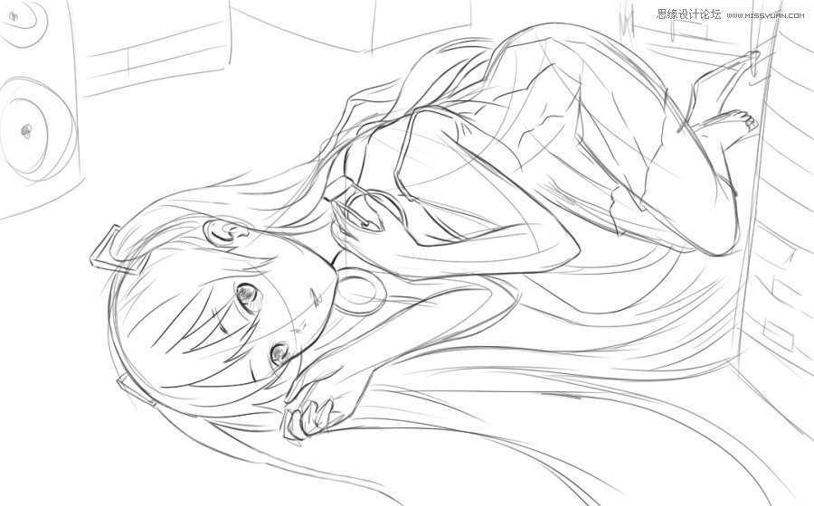 Painter绘制卡通风格的插画女孩,PS教程,思缘教程网