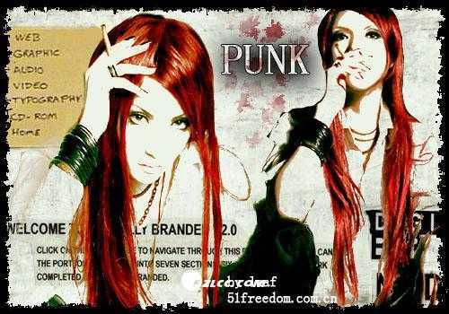 ‘photoshop合成制作出PUNK颓废美女海报效果‘