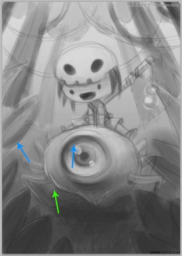 ‘Photoshop绘制一幅骑在宠物蜘蛛上的孩子奇幻插画教程‘